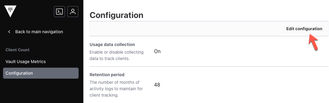 Edit configuration